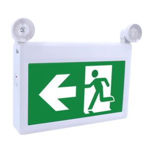 Running Man Exit Sign with Heads, Battery Backup
