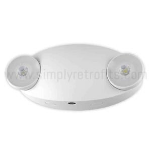 Mini Dual Head Emergency Light With Battery (120V-347V)