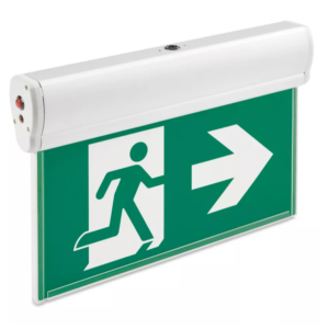 Slim Edge-lit Running man exit sign