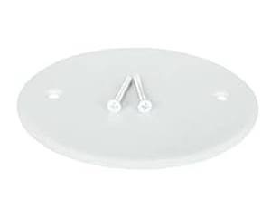 5″ White Round Ceiling Electrical Junction Box Metal Cover Plate (50Pack)